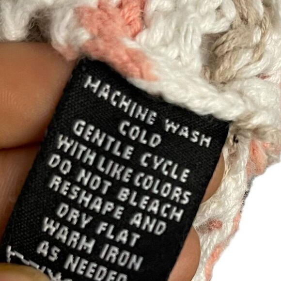 Norton McNaughton Open Crochet Knit Sweater Women's XL Multicolor Cropped Boho - Picture 7 of 9